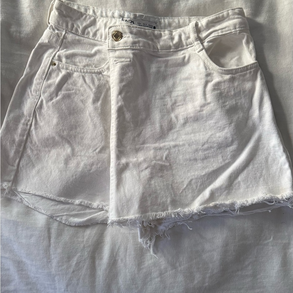 White Jean Skort